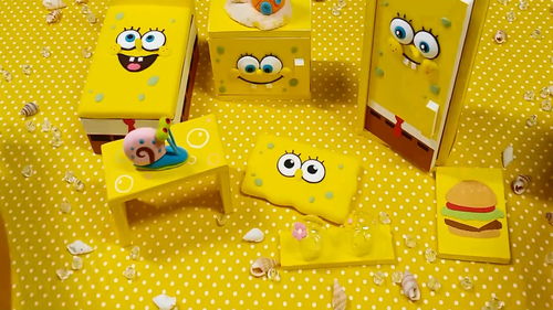 創意微型制作 海綿寶寶可愛小蝸牛