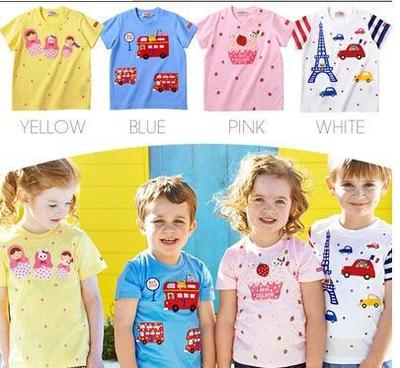 童裝 男童女童夏裝汽車蛋糕休閑T恤 男女寶可愛卡通短袖T恤