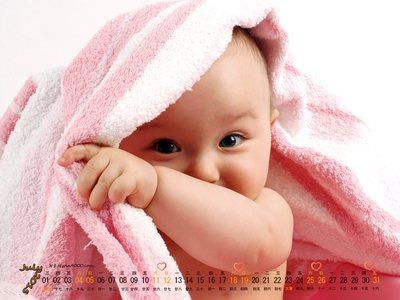 2015年7月日歷精選可愛寶貝baby童真攝影高清桌面壁紙